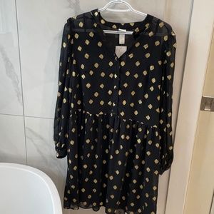 H&M black and gold dress